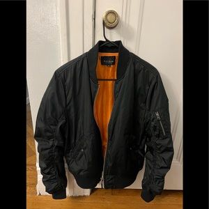 Pacsun Los Angeles Men's Bomber Jacket Black And Orange Zip Up Size Small